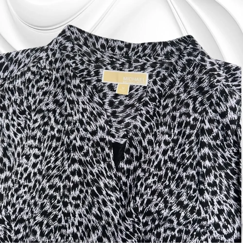 MICHAEL KORS Black Leopard Sleeveless Jumpsuit